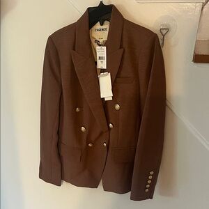 L'AGENCE Chocolate Double-Breasted Blazer
